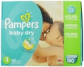 Pampers Baby Dry Diapers Size 4 Economy Pack Plus 180 Count ( Baby Diaper Pampers )