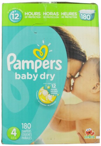 Pampers Baby Dry Diapers Size 4 Economy Pack Plus 180 Count ( Baby Diaper Pampers ) รูปที่ 3