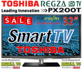 ลดราคา Toshiba LED 32นิ้ว 32PX200T [12,500บาท] Smart TV จอแบบHD-Ready 2AV 4HDMI 2USB>เล่นไฟล์หนังได้สูงสุด 28 ชนิด
