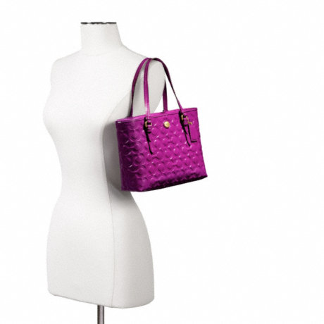 กระเป๋า COACH PEYTON OP ART EMBOSSED PATENT TOP  HANDLE TOTE F50540 รูปที่ 4