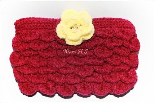 กระเป๋าถักไหมพรม Handmade คละสีน่ารักๆ รูปที่ 6