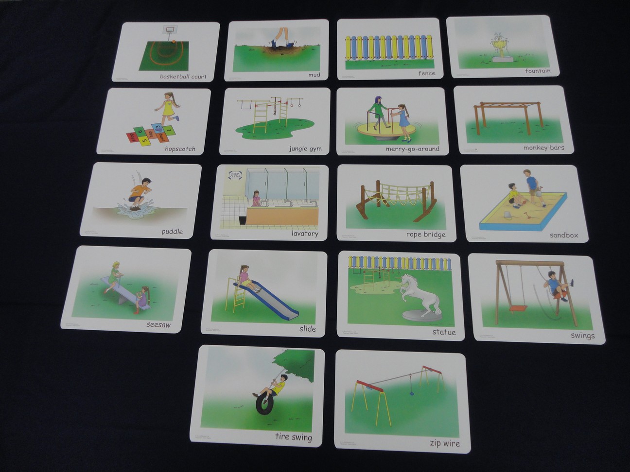 บัตรคำศัพท์ประกอบภาพ สนามเด็กเล่น Playground Flashcards  รูปที่ 5