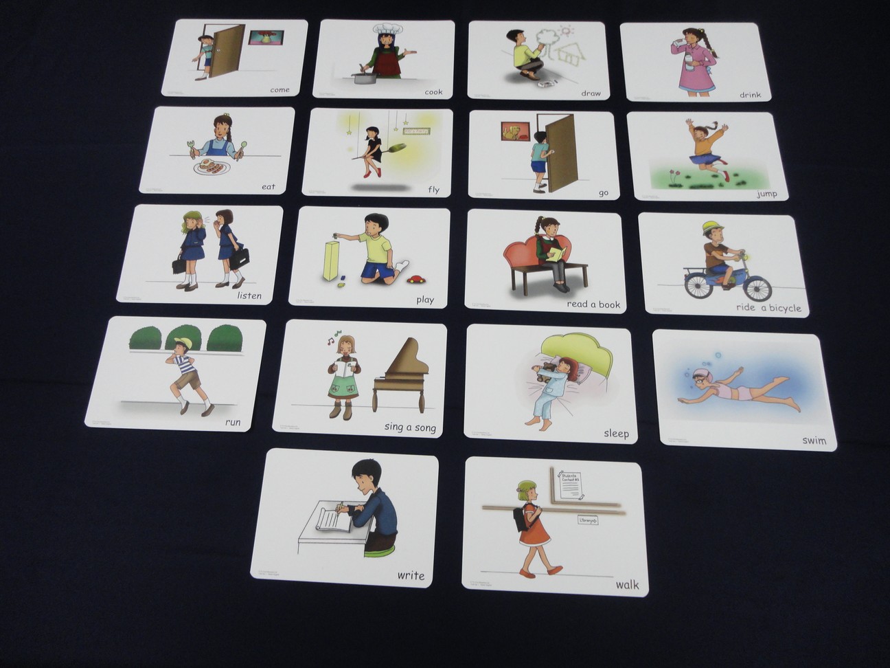 บัตรคำศัพท์ประกอบภาพ คำกริยา สำหรับเด็ก ป.1-ป.2 Verb 1 Flashcards  รูปที่ 5