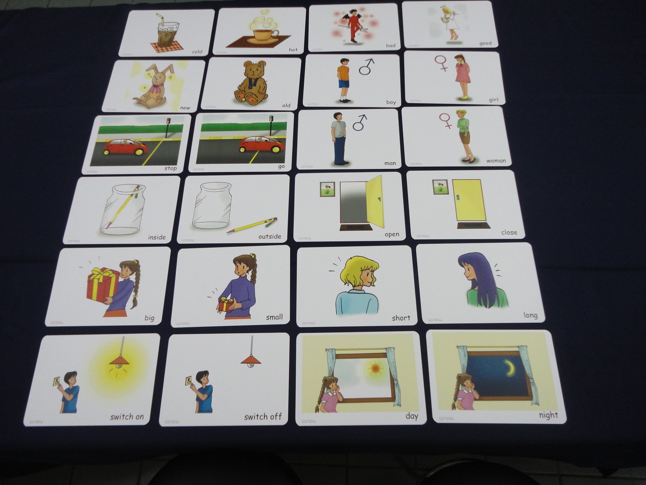 บัตรคำศัพท์ประกอบภาพ คำตรงกันข้าม Opposites Flashcards  รูปที่ 5
