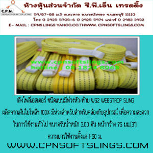 สลิงอ่อนโพลีเอสเตอร์ชนิดแบน น้ำหนัก 3.00 ตัน หน้ากว้าง 75 มม. รูปที่ 2