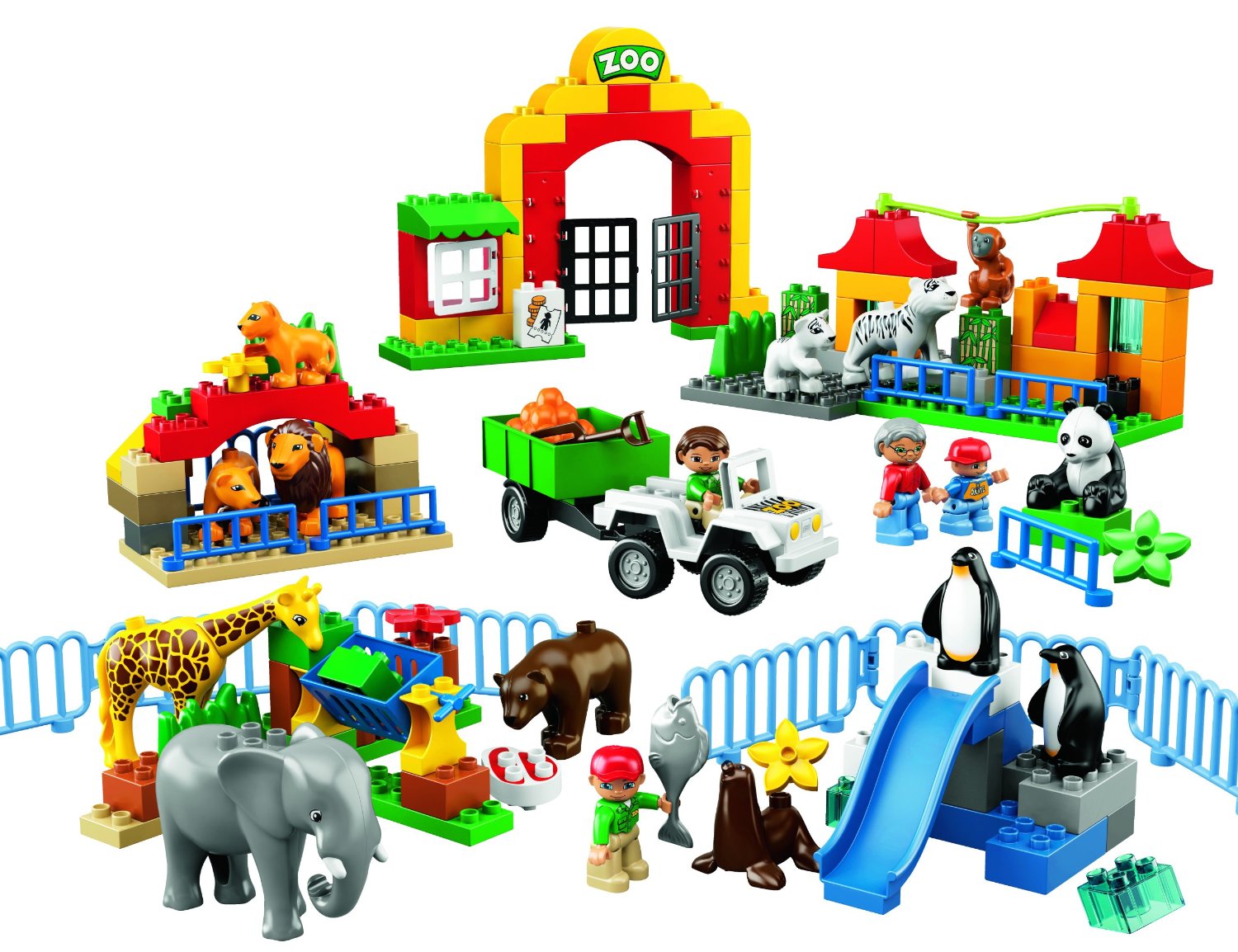 Lego Duplo Big Zoo 6157 เลโก้สวนสัตว์ สอนให้เด็กรู้จักสัตว์ มีรถสวนสัตว์ และตัวคน สร้างจินตนาการได้ดี พร้อมส่ง รูปที่ 1