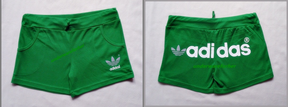 กางเกงขาสั้น ADIDAS สีเขียว logo  สีขาว รูปที่ 1