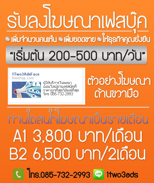 บริการรับลงโฆษณา Facebook ราคาถูก รูปที่ 1