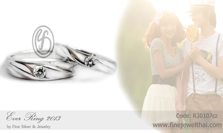 แหวนคู่ แหวนหมั้น แหวนแต่งงาน แหวนทองคำขาว แหวนเพชร แหวนแพลทินัม www.finejewelthai.com รูปที่ 1