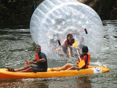 ขายลูกบอลน้ำ water walking ball ราคาถูก เครื่องเล่นทางน้ำบอลลูนน้ำ roller water ball รูปที่ 7
