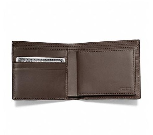 กระเป๋าสตางค์ผู้ชาย COACH ORANGE CAMDEN LEATHER COMPACT ID WALLET F74634   รูปที่ 3