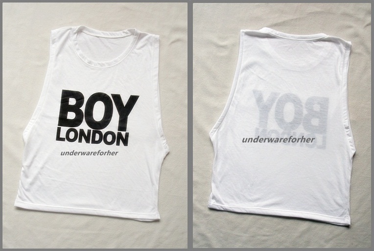 เสื้อยืดแฟชั่นแขนเว้า BOY LONDON สีขาว รูปที่ 1