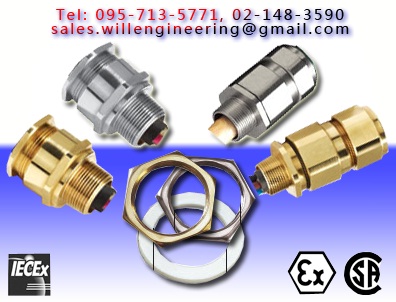 EXe cable glands ,Bickel brass-brassNickel Un-Armourd รูปที่ 1