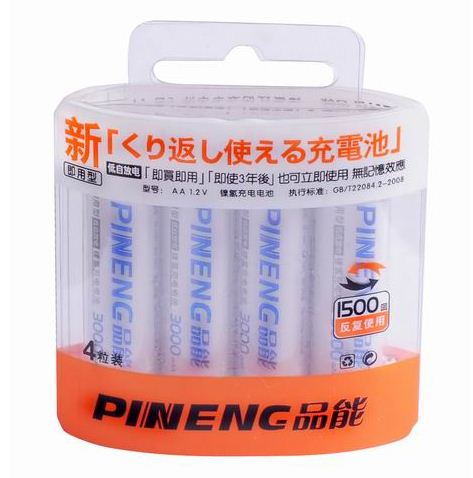 PN-3000AA 5 แบตเตอรี่ AA X 4ก้อน ความจุ 3,000 mAh นิเกิล-เมตัลไฮไดร์ (Ni-MH) รูปที่ 3