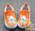 รองเท้าเด็ก ผ้าใบสวม Anpanman และ Dokinjung สีส้มSH577