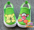 รองเท้าเด็ก ผ้าใบสวม Pooh vs Tigger สีเขียวSH574
