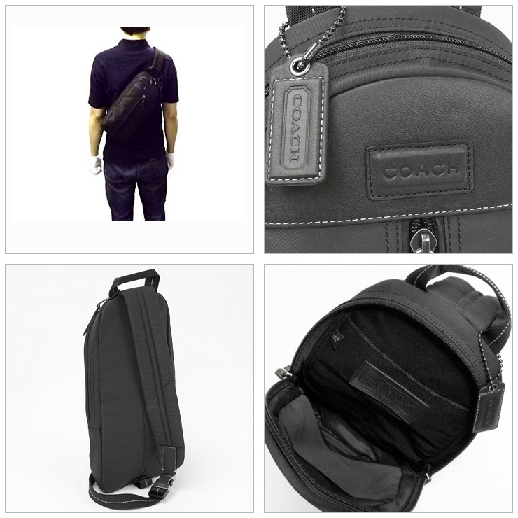 กระเป๋าผู้ชายสะพายหลัง COACH รุ่น  VARICK NYLON SLING BLACK F70692 รูปที่ 4