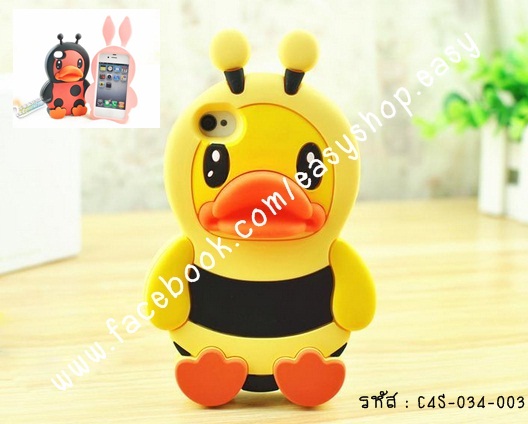 เคสไอโฟน4S เคสซิลิโคน D.Duck 3 มิติ ดีไซน์ออกแบบความน่ารักด้วยสีแนวอ่อนหวานและรูปร่างต่างๆ รูปที่ 3