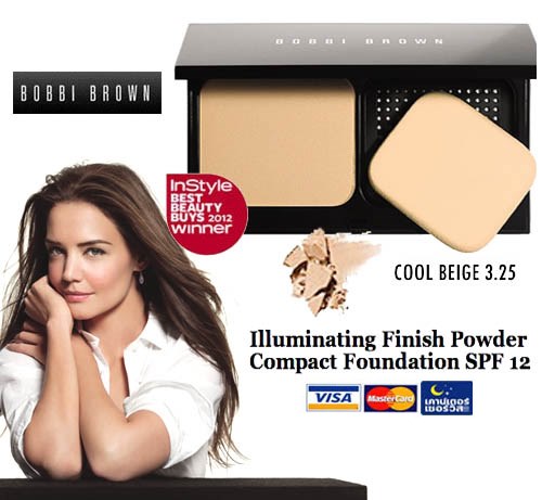 รางวัลการันตี แป้งผสมรองพื้น BOBBI BROWN Illuminating Finish Powder Compact Foundation SPF12 ขนาดจริง box  รูปที่ 1