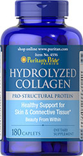 คอลลาเจน Collagen เข้มข้น 1000 mg 180 caplets บริษัท Puritan's Pride จาก USA