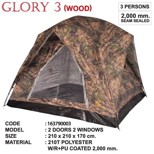 Tent  Glory 3 (wood) By Karana Travel Gear รูปที่ 1