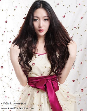 พร้อมส่ง เดรสยาว ออกงาน สีครีม จั๊มเอว งานแต่งงาน น่ารัก รูปที่ 6