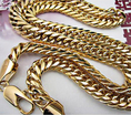 Heavy 18k Yellow Gold Filled 9mm Double curb Euro Link Chain Necklace 60cm 100g TD-9999