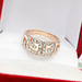 รูปย่อ Size O bondsnet 18k 18ct Rose gold GP Band Wedding Crystal Lab Diamond Ring TD-303 รูปที่3