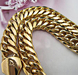 รูปย่อ Heavy 18k Yellow Gold Filled 9mm Double curb Euro Link Chain Necklace 60cm 100g TD-9999 รูปที่6