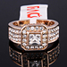 รูปย่อ Size O bondsnet 18k 18ct Rose gold GP Band Wedding Crystal Lab Diamond Ring TD-309 รูปที่1