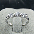 Size R 1/2 bondsnet 18k 18ct White gold GP Band Wedding Crystal Lab Diamond Ring TD-271