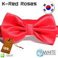 K-Red Roses - หูกระต่าย สีกุหลาบแดง ผ้าเนื้อลาย สไตล์เกาหลี 
