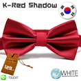 K-Red Shadow - หูกระต่าย สีแดงเข้ม หม่นๆ ผ้าเนื้อลาย สไตล์เกาหลี