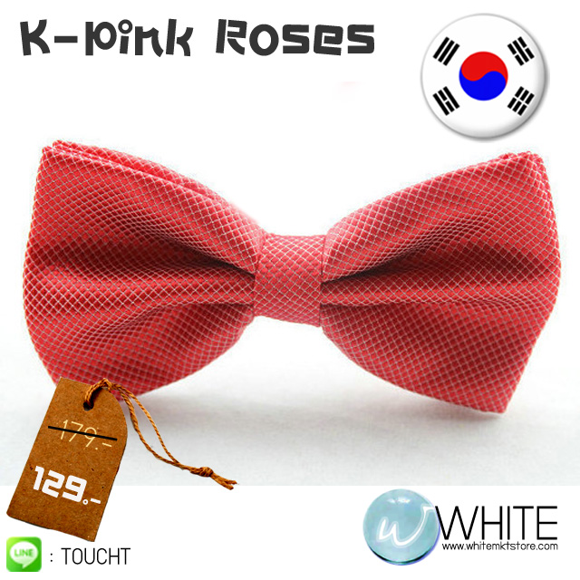 K-Pink Roses - หูกระต่าย สีแดงอมชมพู ผ้าเนื้อลาย สไตล์เกาหลี รูปที่ 1