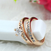 รูปย่อ Size R 1/2 bondsnet 18k 18ct Rose gold GP Band Wedding Crystal Lab Diamond Ring TD-238 รูปที่3