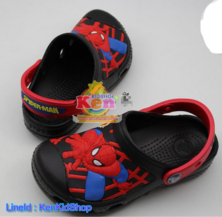 Crocs รองเท้าเด็ก 3D Spiderman action สีดำ SH581 รูปที่ 1