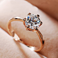 Size O bondsnet 18k 18ct Rose gold GP Wedding Crystal Lab Diamond Ring TD-212