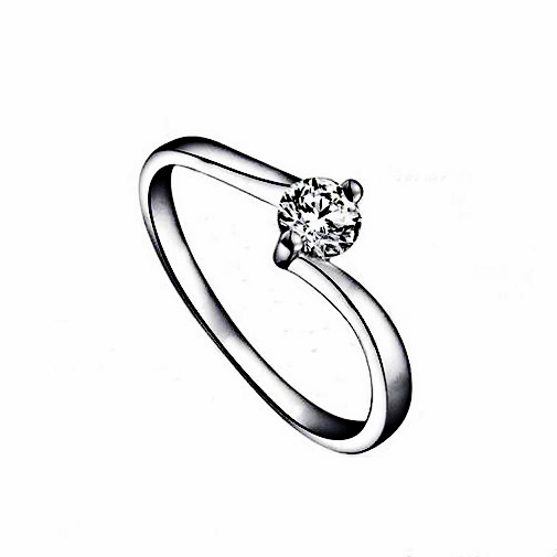 bondsnet Size Q 18k 18ct White gold GP Band Wedding Crystal Lab Diamond Ring TD-211 รูปที่ 1