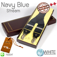 Navy Blue Stream - สายเอี้ยม (Suspenders) สายสีกรมท่า ขนาดสาย กว้าง 3.5 เซนติเมตร