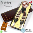 Butter Stream - สายเอี้ยม Suspenders สายสีครีม ลายดำ แดงเข้ม ขนาดสาย กว้าง 3.5 เซนติเมตร