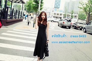 พร้อมส่ง เดรสยาว ผ้าคอตตอน สีดำ แขนกุด ใส่เที่ยว ใส่ทำงาน รูปที่ 4