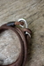 รูปย่อ กำไลข้อมือหนังกลับ สีช๊อกโกแลต  [ Chocolate un-plaited leather bracelet with fish hook fastening] รูปที่3