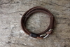 รูปย่อ กำไลข้อมือหนังกลับ สีช๊อกโกแลต  [ Chocolate un-plaited leather bracelet with fish hook fastening] รูปที่2