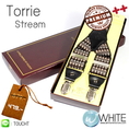 Torrie Stream - สายเอี้ยม (Suspenders) สายสีน้ำตาลเข้ม ลายข้าวหลามตัดครีม จุดดำ ขนาดสาย กว้าง 3.5 เซนติเมตร
