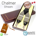Chalmer Stream - สายเอี้ยม (Suspenders) สายสีครีม ซิกแซกแนวขวาง ดำ ครีม ขนาดสาย กว้าง 3.5 เซนติเมตร