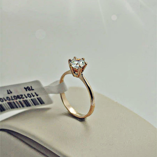 Size R 1/2 bondsnet 18k 18ct Rose gold GP Band Wedding Crystal Lab Diamond Ring TD-200 รูปที่ 1