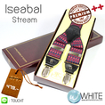 Iseabal Stream – สายเอี้ยม (Suspenders) สายสีดำ ลายข้าวหลามตัดแดง ขนาดสาย กว้าง 3.5 เซนติเมตร