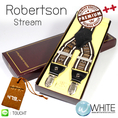 Robertson Stream - สายเอี้ยม (Suspenders) สายสีน้ำตาลเข้ม ลายเส้นตรง ขนาดสาย กว้าง 3.5 เซนติเมตร