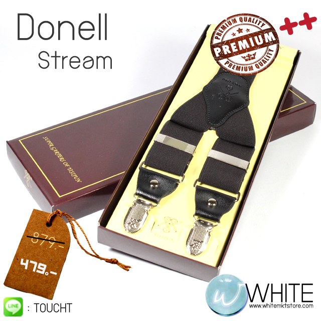 Donell Stream - สายเอี้ยม (Suspenders) สายสีน้ำตาลเข้ม ขนาดสาย กว้าง 3.5 เซนติเมตร รูปที่ 1