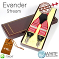 Evander Stream - สายเอี้ยม (Suspenders) สายสีแดง ลายเส้นตรงแดง ขาว ขนาดสาย กว้าง 3.5 เซนติเมตร